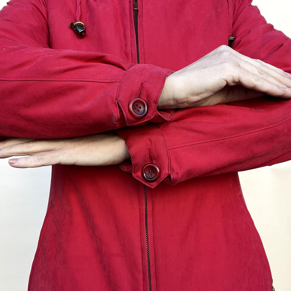 Vintage JNY Jones New York Jacket Women's S Red Removable Hood Full Zip 90s - Picture 10 of 15